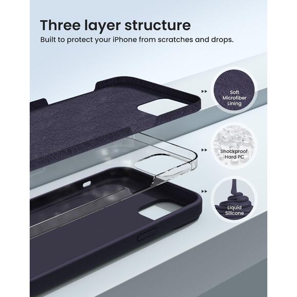 Designed for iPhone 15 Case, Silicone Phone Case [Military Grade Drop Protec - Picture 2 of 7